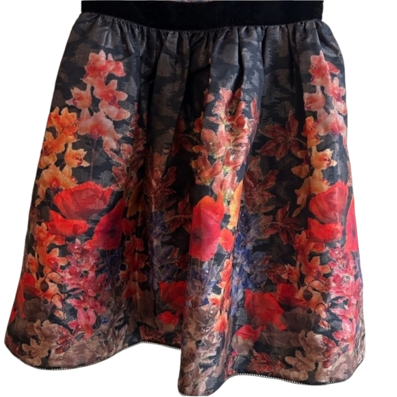 Adrianna Papell Mesh Top Jacquard Dress Size 6 - Picture 2 of 5